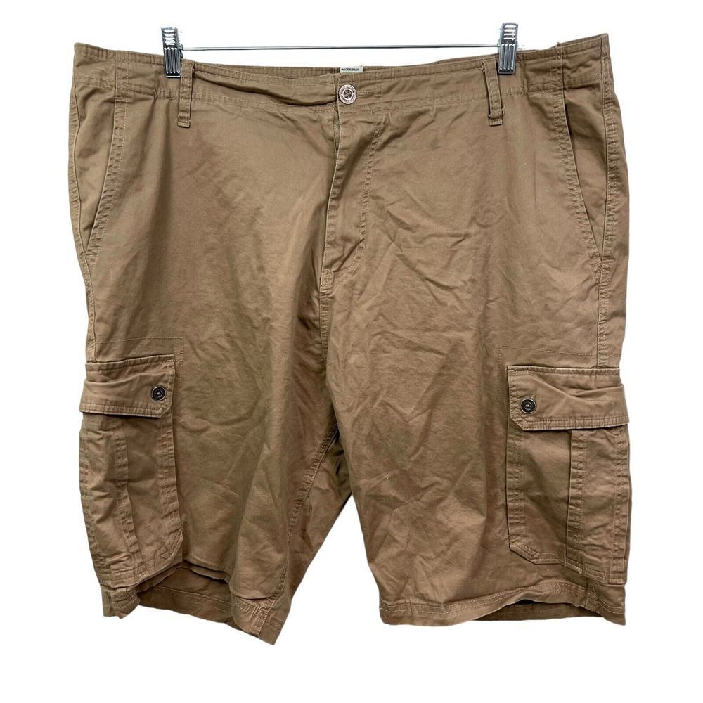 Colours Alexander Julian Mens Cargo Shorts Flat Front Zip Fly Khaki Tan Size 44*